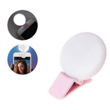 Mini Portable Beauty Selfie Ring Light with USB Charge Up Flash Photography Luminous Lamp 3 Brightness for iPhone Phone black