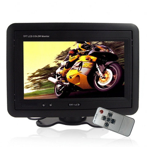 Headrest/Stand In-Car TFT LCD Monitor- 7 Inch, Black