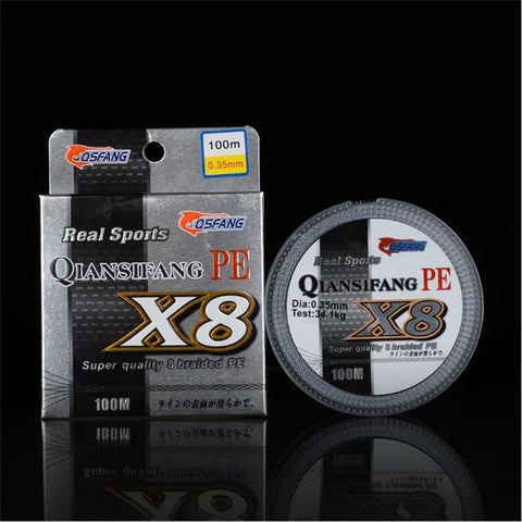 High Strength 8 Braid 100M 0.6#-10# PE High Tension Anti-bite Fishing Line3UJG