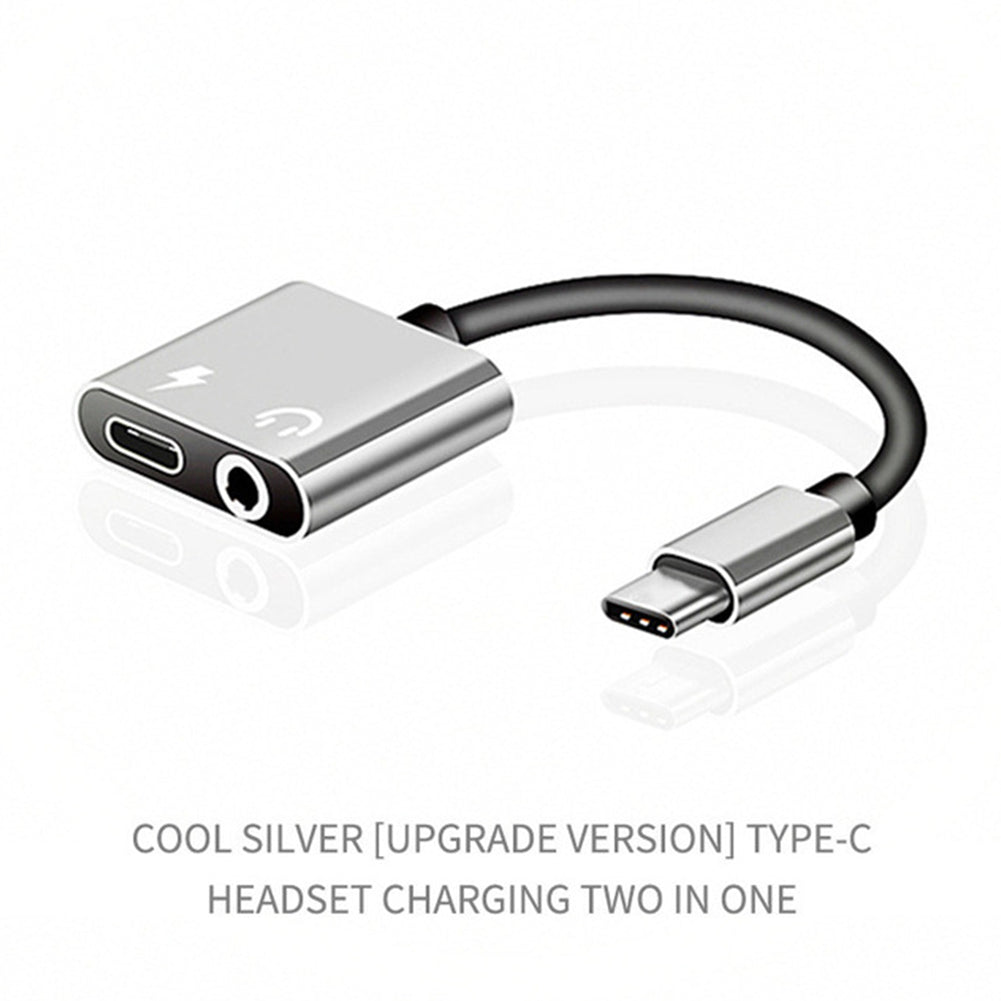 USB Type C Audio Adapter Type-C to 3.5mm Jack Earphone Audio Converter Cable for Samsung S8 Huawei mate 9 LG G5 G6 Xiaomi 6 Silver