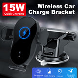 Wireless Car Charger Infrared Sensor Mount Fast Charging Holder for Phone 11 11pro X XS Max Huawei P30 Pro