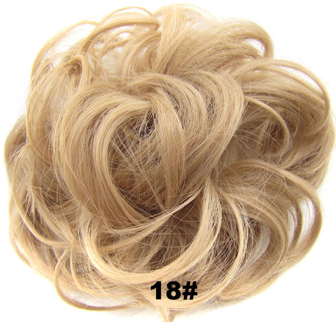 Fashion Synthetic Women Hair Pony Tail Hair Extension Bun Hairpiece Scrunchie Elastic Wedding Wave Curly  18#