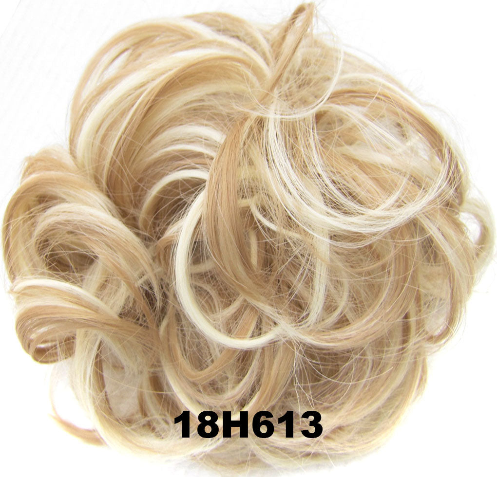 Fashion Synthetic Women Hair Pony Tail Hair Extension Bun Hairpiece Scrunchie Elastic Wedding Wave Curly  18H613