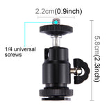 PULUZ Aluminum Rotatable Mini Tripod Ball Head 1/4"" Screw Rotary Mount Stand for Canon Nikon DSLR DV Camera black