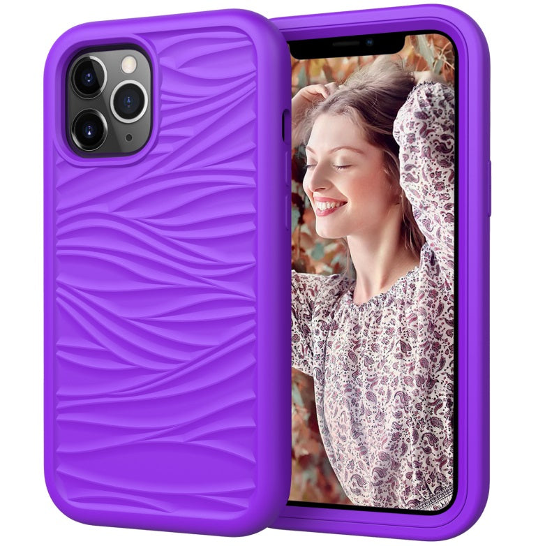 6.1"" Shockproof Soft Silicone Case for iPhone 12 iPhone 12 Pro360 Silicone Protect Cover purple