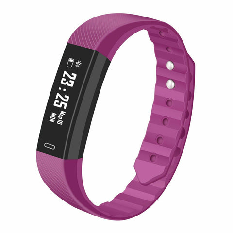 IP67 Waterproof Bracelet - Pedometer, Children Activity Tracker, Waterproof, OLED, Bluetooth 4.0 (WITHOUT Heart Rate, Purple)