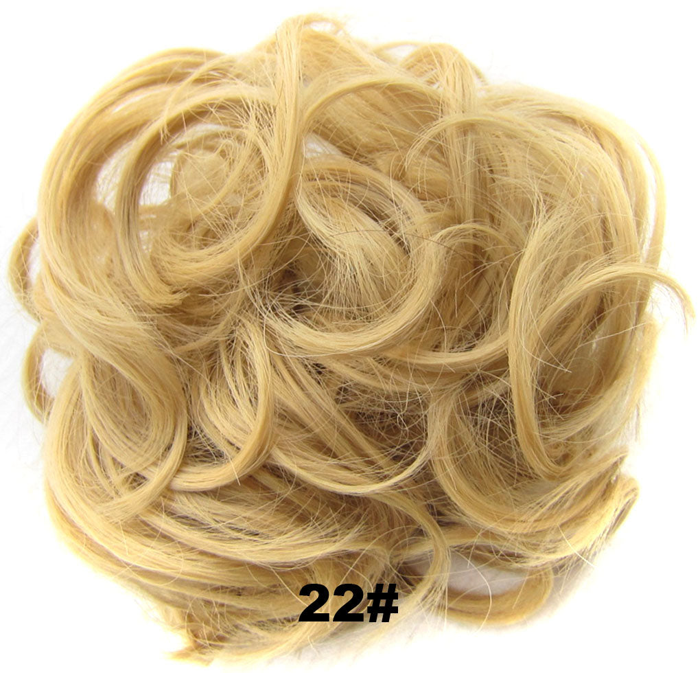 Fashion Synthetic Women Hair Pony Tail Hair Extension Bun Hairpiece Scrunchie Elastic Wedding Wave Curly  22#