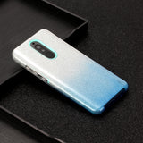 For OPPO F9/F9 Pro/A7X/F11 Pro/A8/A31 Phone Case Gradient Color Glitter Powder Phone Cover with Airbag Bracket blue