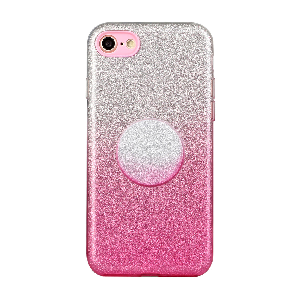 for HUAWEI Y5 2019/HONOR 8S/Y5/PSmart/honor 10 LITE Phone Case Gradient Color Glitter Powder Phone Cover with Airbag Bracket Pink