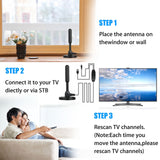 Indoor Digital HDTV TV Antenna Aerial Amplified 200 Mile Range VHF UHF Freeview