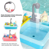 Children Simulation Faucet Kitchenware Water Dishwasher Tableware Pretend Game Tool Educational Toys red