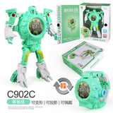 Cartoon Watch Toy Deformation Robot Electronic with Project Children's Toys Green belt projection