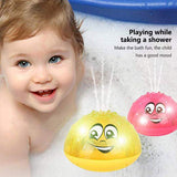 Infant Children Electric Induction Sprinkler Toy Light Music Baby Bath Toy red