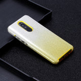 For OPPO F9/F9 Pro/A7X/F11 Pro/A8/A31 Phone Case Gradient Color Glitter Powder Phone Cover with Airbag Bracket yellow