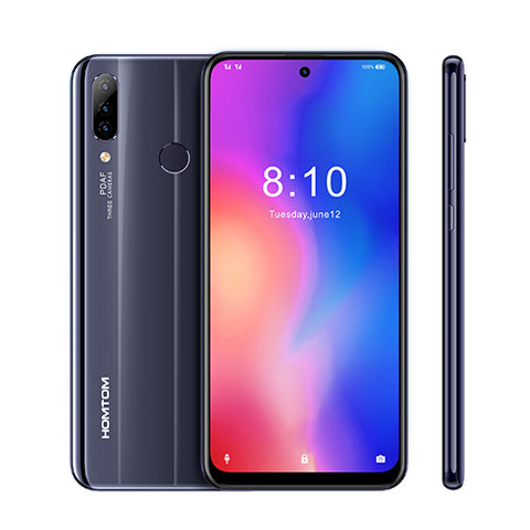 HOMTOM P30 Pro 4GB 64GB 4000mAh 6.41 Inch Android 9.0 Glass Case Mobile Phone Face ID 13MP MT6763 Octa Core 4G FDD-LTE Smartphone black