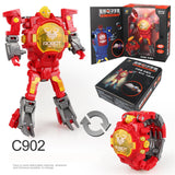 Cartoon Watch Toy Deformation Robot Electronic with Project Children's Toys Red (no projection can be deformed)