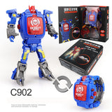 Cartoon Watch Toy Deformation Robot Electronic with Project Children's Toys Blue (no projection can be deformed)