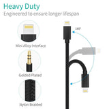 For Apple Interface to 3.5mm Male Aux Cable for iPhone to Aux Cable for Car Headphone Jack Cable for iPhone Xs XR X 8 7 Plus  iOS11 new system - black