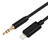 For Apple Interface to 3.5mm Male Aux Cable for iPhone to Aux Cable for Car Headphone Jack Cable for iPhone Xs XR X 8 7 Plus  iOS11 new system - black