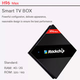 H96 Max Android TV Box - 4K Support, Bluetooth 4.0, WiFi, Google Play, Hexa-Core CPU, 4GB RAM, 3D Media Support