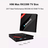 H96 Max Android TV Box - 4K Support, Bluetooth 4.0, WiFi, Google Play, Hexa-Core CPU, 4GB RAM, 3D Media Support