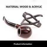 Chic Carve Patterns Wooden Pipe Smoking Nicotiana Herb Pipe - Red