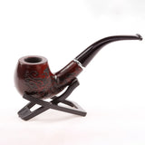 Chic Carve Patterns Wooden Pipe Smoking Nicotiana Herb Pipe - Red