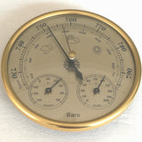 High Accuracy Wall Mounted Barometer Thermometer Hygrometer Pressure Gauge Air Weather Instrument Gold