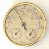 High Accuracy Wall Mounted Barometer Thermometer Hygrometer Pressure Gauge Air Weather Instrument Gold