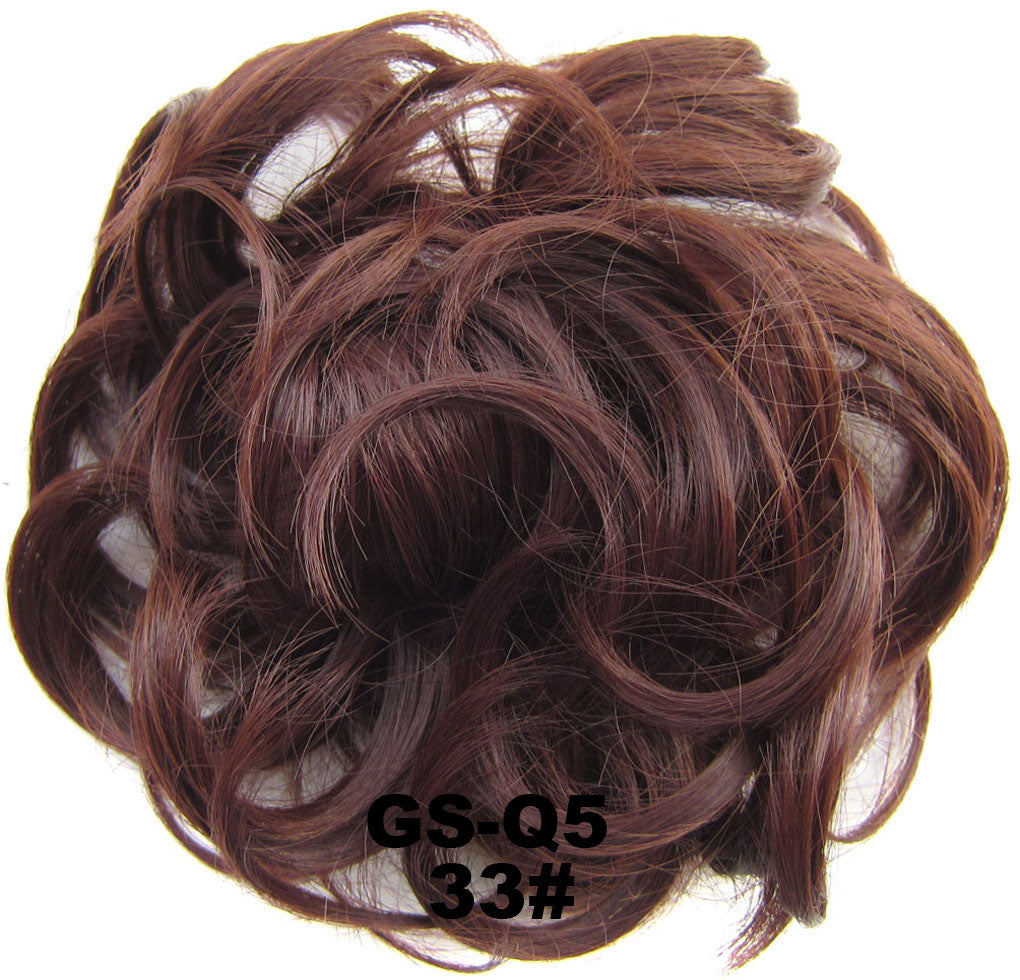 Fashion Synthetic Women Hair Pony Tail Hair Extension Bun Hairpiece Scrunchie Elastic Wedding Wave Curly  33#