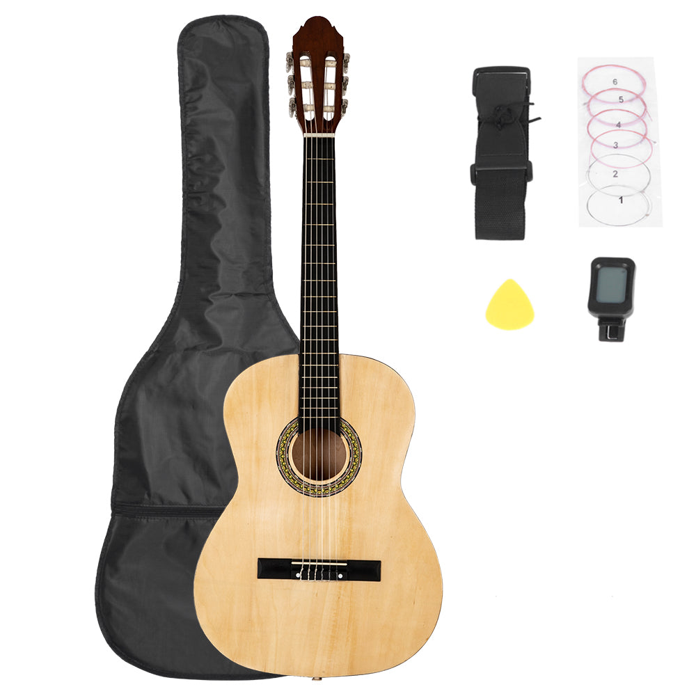 38 inch Classic Guitar with Bag & Board &Belt & Liquid Crystal Tuner & Strings Set **