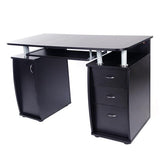 MDF Portable 1pc Door with 3pcs Drawers Computer Desk Black