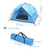 2-3 Person Double-Deck Tow-Door Hydraulic Automatic Tent Free Build Outdoor Tent Blue **