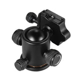 Tripod Head Aluminum Alloy Ball Head with Quick Release Plate 1/4"" Screw for Camera Tripod  black