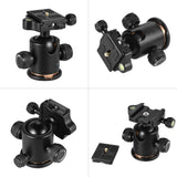 Tripod Head Aluminum Alloy Ball Head with Quick Release Plate 1/4"" Screw for Camera Tripod  black