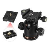 Tripod Head Aluminum Alloy Ball Head with Quick Release Plate 1/4"" Screw for Camera Tripod  black