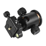 Tripod Head Aluminum Alloy Ball Head with Quick Release Plate 1/4"" Screw for Camera Tripod  black