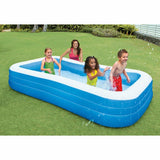 Intex 10ft x 2in Swim Center Family Backyard Inflatable Kiddie Swimming Pool Light blue