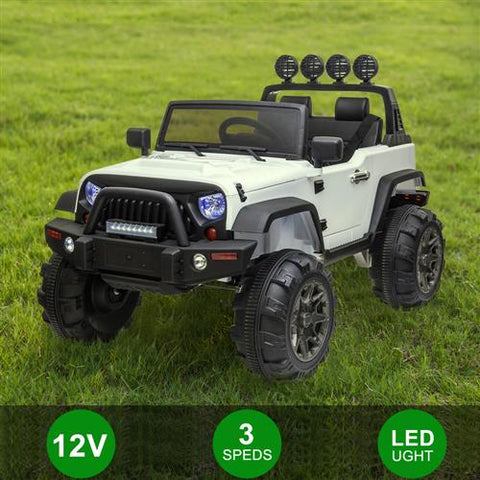 12V Kids Ride On Car SUV MP3 2.4GHZ Remote Control LED Lights White **