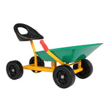 Kids Ride On Sand Dumper With Wheels, Outdoor Sandbox Toy Wheelbarrow For Kids Green