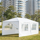 3 x 6m Six Sides Two Doors Waterproof Tent with Spiral Tubes White **