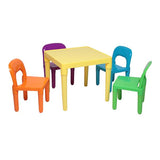 Set of Plastic Table And Chair for Children, One Desk And Four Chairs (50x50x46cm)