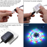 Plastic 300-LED SMD3528 24W RGB IR44 Light Strip Set with IR Remote Controller (White Lamp Plate) **