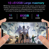 i12 6.7Inch Large Screen Phone Notch Screen Android Quickly Unlock Smartphone(10+512G) blue_European plug