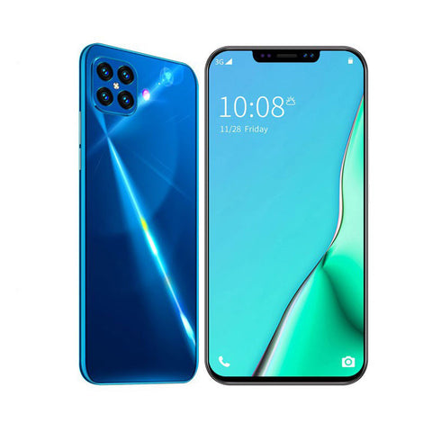 i12 6.7Inch Large Screen Phone Notch Screen Android Quickly Unlock Smartphone(10+512G) blue_European plug