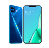 i12 6.7Inch Large Screen Phone Notch Screen Android Quickly Unlock Smartphone(10+512G) blue_British plug