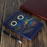 For iPad 10.5 2017/iPad 10.2 2019 Laptop Protective Case Color Painted Smart Stay PU Cover with Front Snap  owl