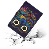 For iPad 10.5 2017/iPad 10.2 2019 Laptop Protective Case Color Painted Smart Stay PU Cover with Front Snap  owl