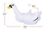 Inflatable Lake River Water Float Giant Swan Ride-On Raft for Swimming Pool