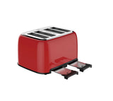 Toaster 4 Slice, Geek Chef Retro Red Extra Wide Slot, Independent temperature control Toaster ,Reheat,Defrost,Cancel 4 Function, 6-Shade Settings, High Auto Pop-Up.